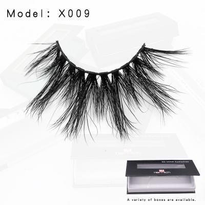 China Long 1 Pair High Quality Natural 3D Mink Eyelashes Natural Eyelashes Extension Long False 25mm Mink Lashes X009 for sale