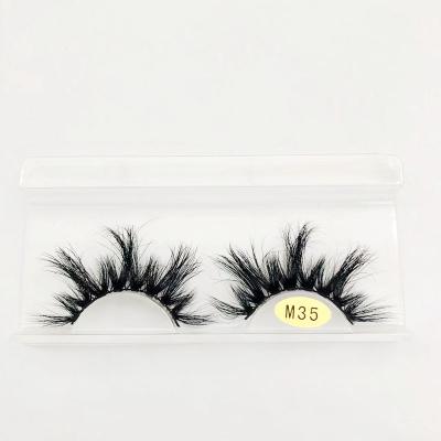 China Long Natural Good Quality A Pair Of Natural 3D Mink Eyelashes Extension Long False Eyelashes Eyelashes Mink M35 for sale