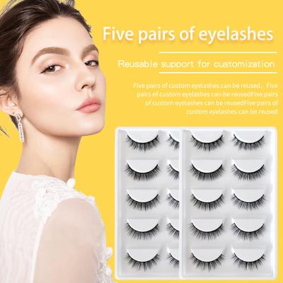 China Long New Natural Water Stick Eyelashes Per Pair False Eyelashes Natural/Dense Water Melt Round Box False Eyelashes for sale