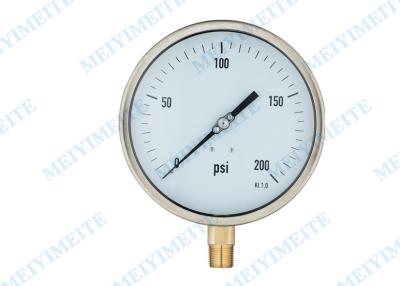 China 150mm Liquid filled water pressure gauge bottom with 304 bayonet bezel , brass internal for sale