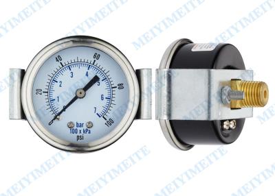 China 50mm Center back mount pressure gauge with stainless steel roll ring bezel for sale