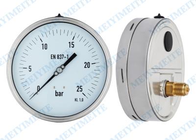 China 6” Hydraulic pressure gauge brass internals fillable with shrink bayonet bezel for sale