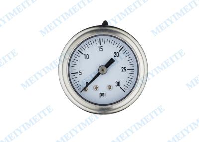 China 1.5” Back hydraulic pressure gauge with glycerine filled , stainless steel , brass Material for sale