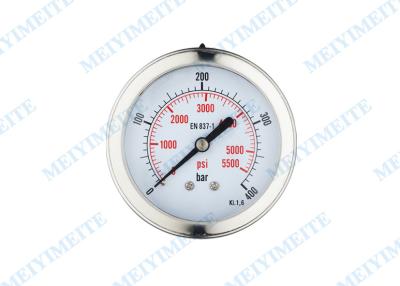 China 63mm Edelstahlmanometer füllte mit Glyzerinrückseite mit Bajonetteinfassung zu verkaufen