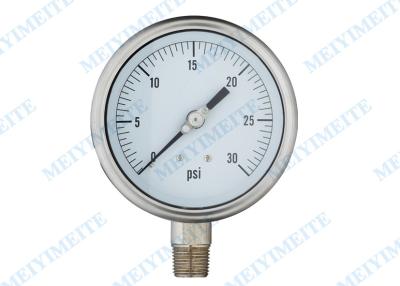 China 100mm 304 Bayonet Art Edelstahlmanometer mit 1/2“ Verbindungsstück zu verkaufen