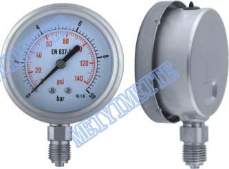 China Stoßfester Edelstahl Schweiß Manometer 30inHg durch 15000psi zu verkaufen