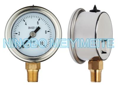 China Stainless Hydraulic Pressure Gauge Roll Ring Bezel With Brass Internals for sale