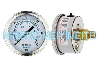 China High Accuracy Glycerin Hydraulic Pressure Gauge Crimp Type With Screw In Connector for sale