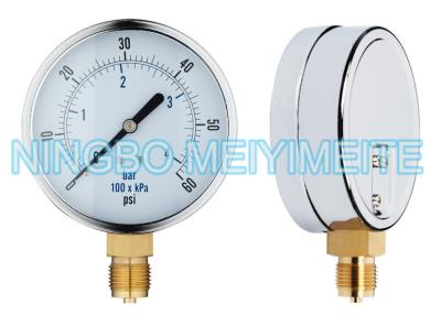 China Chrome steel and brass material gas station tire pressure gauge measurement for sale