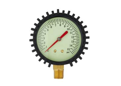 China Standard pressure gauge air with rubber out of the case and  fluo dial for sale