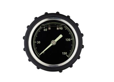 China 50mm  Fillable Hydraulic Pressure Gauge with black rubber outside , rimp ring for sale