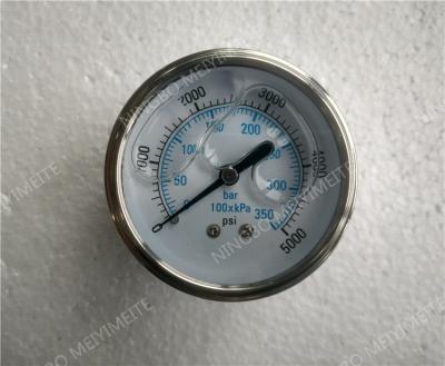 China 63mm All Stainless Steel Liquid Filled Glycerin Pressure Gauge with Roll Ring Bezel for sale