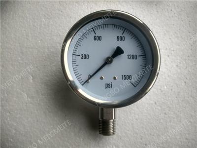 China 4 inch All Stainless Steel Liquid Filled Gauges , Glycerine Filled Pressure Gauge for sale