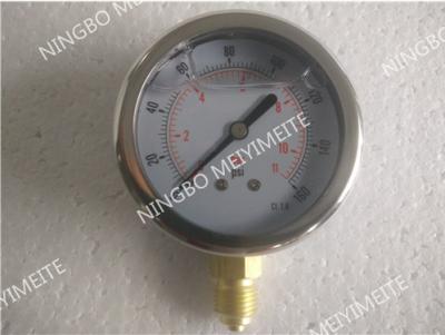 China 63mm Lagere Enty Vloeistof Gevulde Manometer met 304SS-de Vatting van de Broodjesring Te koop