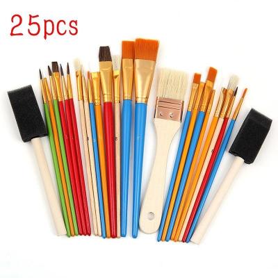 China 25 Multifunctional Nylon Gouache Dye Watercolor Pen 25 Pen Board Painting Brush Student Studio Oil Acrylic Reading Brush for sale