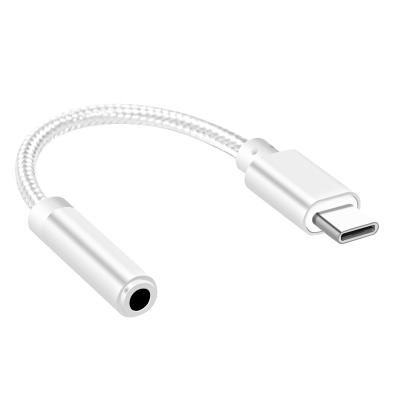 China COMPUTER Type C To 3.5mm Jack Earphone Audio Adapter Aux Earphone Audio Adapter High Fidelity Dac 3.5Mm Braided Cable for sale