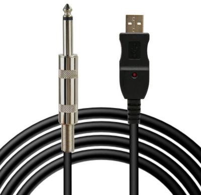 China COMPUTER USB 6.5 to Computer USB to XLR Microphone Guitar 6.5 Audio Cable with Chip Recording Function for sale