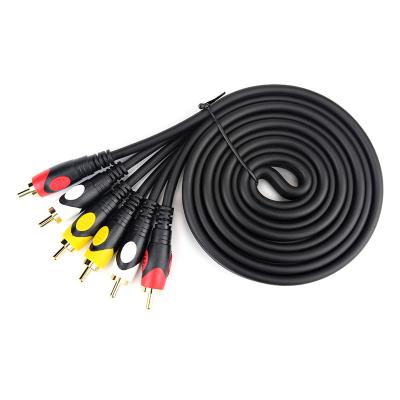 China Car RGB Red White Yellow 1.8m Male 3RCA Plug For Plugging In Audio Composite Video AV Cable TV Lead for sale