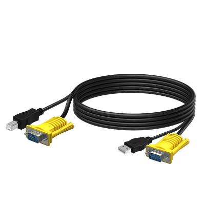 China High quality COMPUTER 2-in-1 USB KVM cable specifically for serious KVM remote control switch combining USB and VGA connector for sale