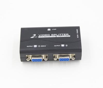 China Portable High Resolution 2 VGA Splitters 250MHZ Port Video Splitter Signal To 2 Monitors for sale