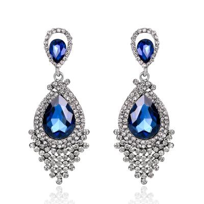 China 2021 CLASSIC Vintage Earrings For Women Fashion Tassel Earrings Brick Inlaid Drop Earrings for sale