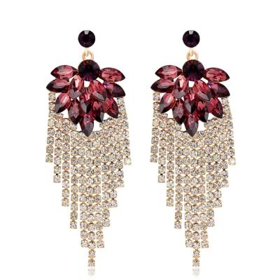 China New Bridal Pendant Luxury Jewelry CLASSIC Exquisite Wedding Tassel Earrings Brilliant Diamond Earrings for sale