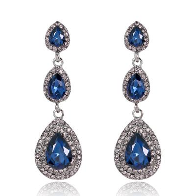 China CLASSIC Luxury Jewelry Crystal Multi Color Geometry Shape Cubic Zircon Drop Earrings For Women for sale