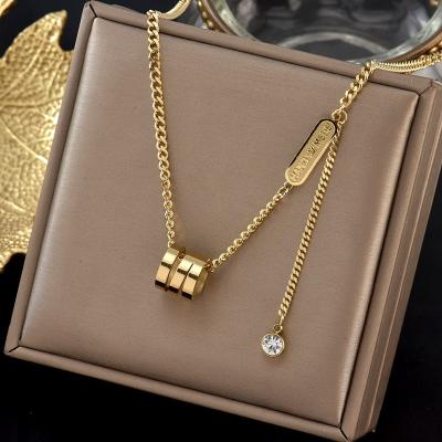 China Hot New Selling Fashion Titanium Style Luxury Steel Light Luxury Necklace Jewelry Simple Temperament Pendants For Necklace Women Necklaces for sale