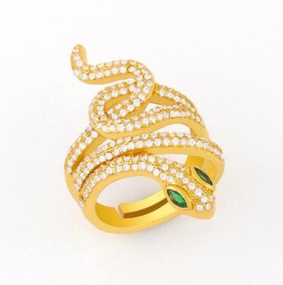 China Punk the 2021 summer fashion personality cobra zircon ring open ring women's jewelry for sale