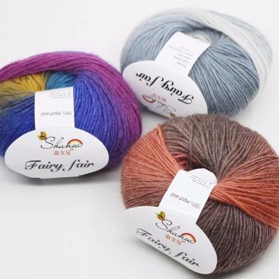 China Amazon Rainbow Knitting Yarn Hot-selling Abrasion-Resistant Soft Wool Blended Gradient Multi Color Yarn For Crocheting Knit for sale