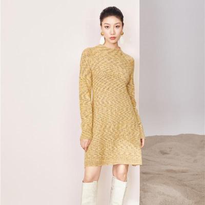 China New Design Cashmere Collar Knitted Sweater Anti-Wrinkle Anti-Pilling Half Sweater Dress 100% High for sale