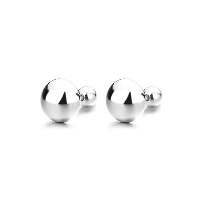 China TRENDY Girls jewelry popular minimalist ball threaded 925 sterling silver ear piercing jewelry summer fun for sale