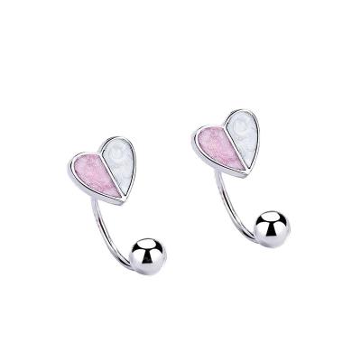 China TRENDY High Quality Fashion Jewelry Colorful Heart Shape Luxury Sparkling Ear Piercing Jewelry for sale