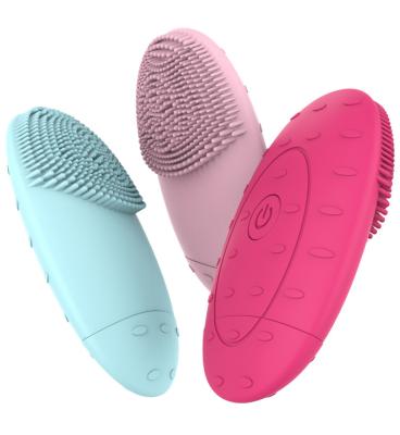 China Face Massage LULA Mini Portable Silicone Facial Cleansing Exfoliating Brush Massager Care Alat Pijat Wajah Face Electric Deep Pore Cleaner for sale