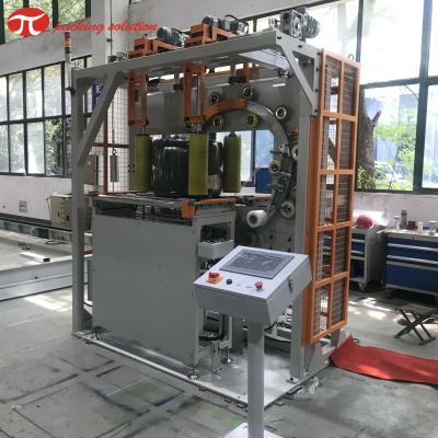 China 3Kw horizontale de Machine120r/Min Conveyor Line Tire Wrapping Machine van de Bandverpakking Te koop