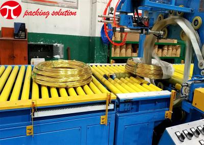 China Verbindliche Kupferdraht-Spulen-Verpackungsmaschine ID500mm justierbar mit dem Kippen des Verpackungssystems 4.5kw zu verkaufen