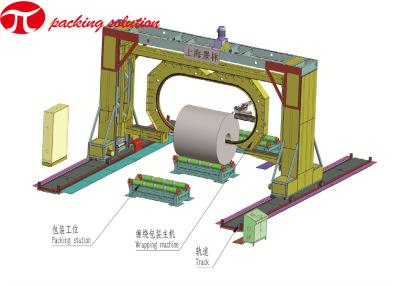 China Labour Saving Jumbo Coil Aluminum Wire Coil Packing Line For Compacting Strapping for sale