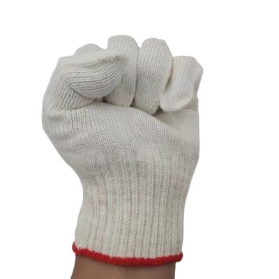 China Shift ; construction ; machinery; good factory price 10 measures 50grams natural white work gloves SHUOYA knitted cotton hand gloves for sale