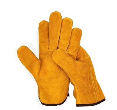 China SHUOYA Labor Low Price Welding Gloves Heat Resistant Whole Cowhide Safety Welding Leather Welding Glove for sale