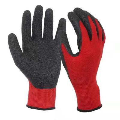 China Shift ; construction ; machinery; factory SHUOYA low price 13 g nylon with latex creases glove wrinkle latex glove latex coated gloves for sale