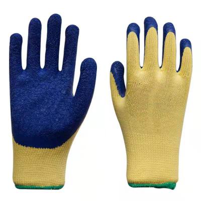 China Shift ; construction ; machinery; SHUOYA factory low price 10 gauge cotton latex ply glove wrinkle latex glove latex coated gloves for sale