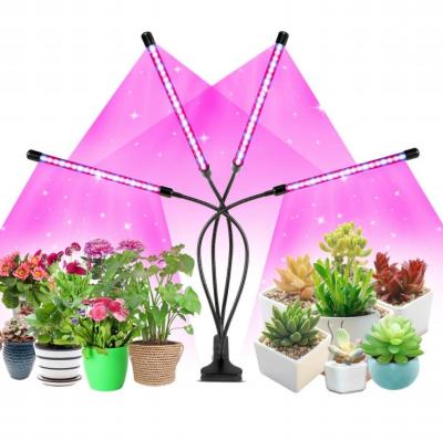 China Seed Starting Spectrum Indoor Office Full Gooseneck Clip 4 Head Led Usb 360 Flexible Plant Lamp Grow Light for sale