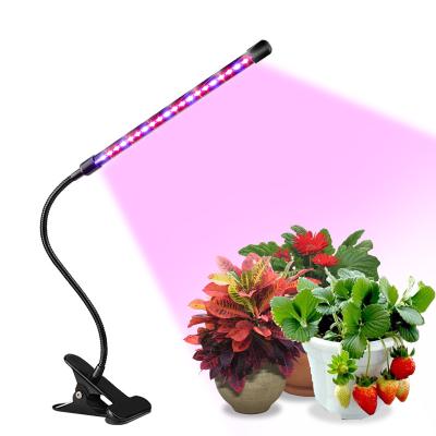 China Seed Start Led Grow Light Grow Lamp Flexible Full Spectrum Gooseneck Head Clip Light For Indoor Plants for sale