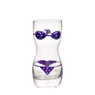 China American Style 700ml Crystal Popular Beer Glass Woman body shaped design colored pint glass for party and bar bikini glass beer for sale