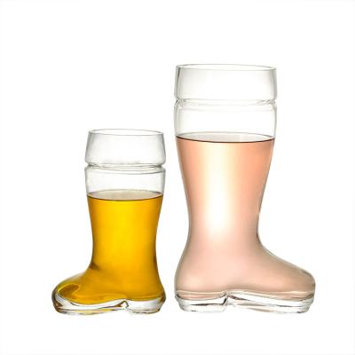 China Custom Viable DAS 1000ml Boot Oktoberfest Glass Beer Drinking Mugs Shaped Beer Stoneware For Entertainment Beverage Glassware for sale