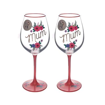 China Viable Crystal Red Wine Glass Goblet Factory Wholesale Hand Painted Design Drinking Red Wine Glass Set Handmade Drinking Cup Set Mug for sale