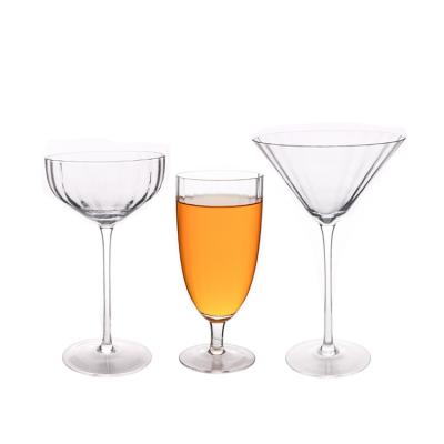 China Viable Handmade Mouth-Blown Cup Crystal Wine Glass Dinner Set Clear Crystal Drinking Wine Glass Set for sale