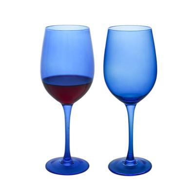 China Minimalist Sprayed Colored Red Wine Glass Goblet Set Crystal Drinking Wine Cup Handmade Customized Logo Wine Glass Cups For Wedding Or Couple for sale