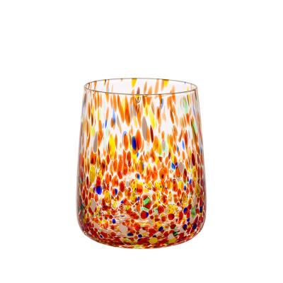 China Stylish Hand-Blown Colored Glass Tumbler Viable Crystal Drinking Set Cup for Dinner or Tableware Glass Mug for sale