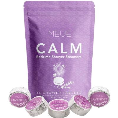 China OEM Vegan Body Moisturizing Relaxing Vapor Steam Tablets Bath Fizzies Aromatherapy Lavender Shower Steamers for Women for sale